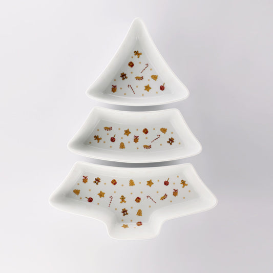 Weissestal - Set 3pz Antipastiera Albero 39cm Sweet Natale