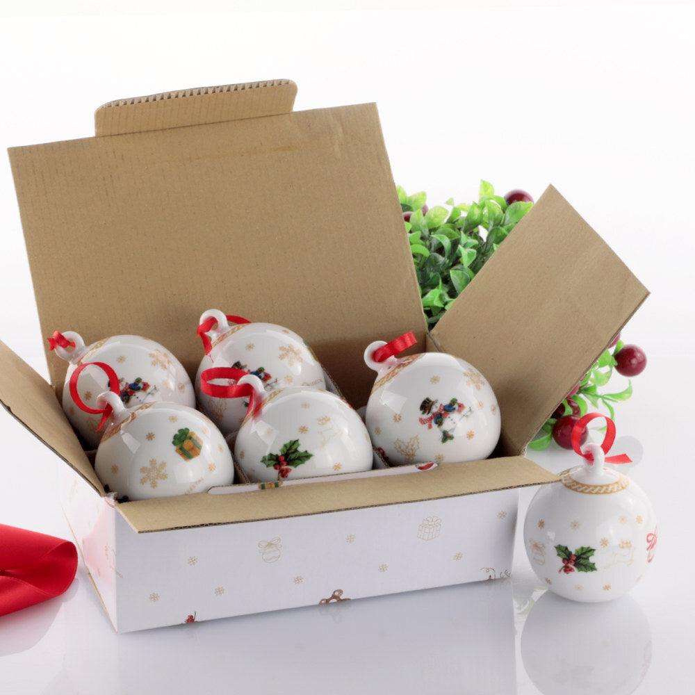 Weissestal - Set 6 Palle di Natale Piccole 6,5xh8cm Gift Natale